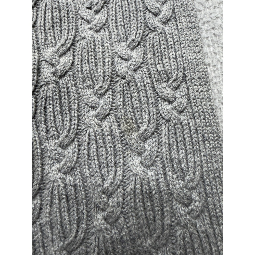 Nordstrom Scarf Womens One‎ Size Gray Cable Cable Knit Wool Cashmere Winter Soft - Picture 3 of 9